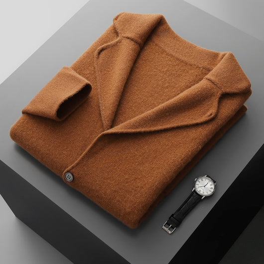 Suéter Saco de Cachemira para Hombre con Cuello Solapa - Tejido Grueso y Cómodo - Image 8