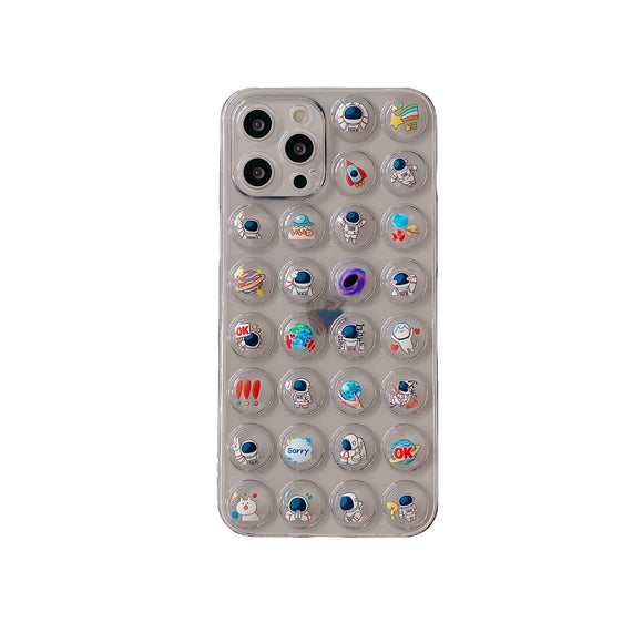 Funda Protectora Astronauta Planeta Espacial con Burbujas Descompresivas