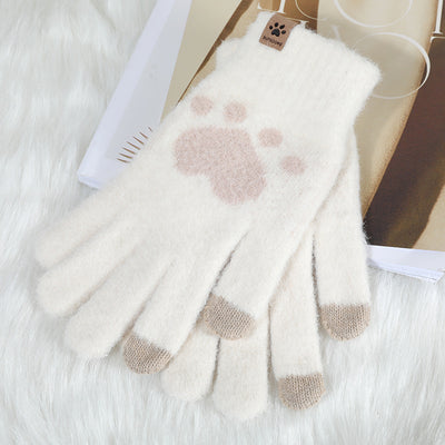 Guantes Tejidos de Invierno con Contraste de Colores y Forro Polar para Mujer - Image 62