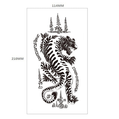 Tatuaje Temporal Transferible - Patrón Animal Tigre y León Media Manga - Image 55