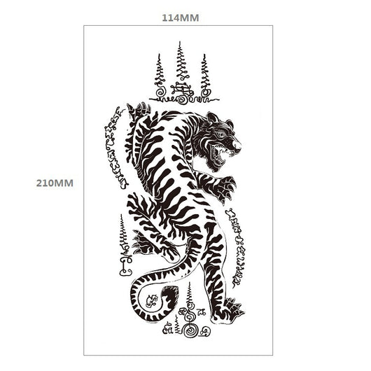 Tatuaje Temporal Transferible - Patrón Animal Tigre y León Media Manga - Image 55