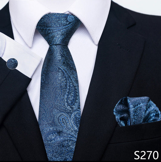 Conjunto Completo de Accesorios Ejecutivos: Corbata, Pañuelo y Gemelos Formales - Image 13