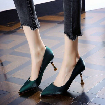 Tacones Altos Satinados con Punta Fina - Stiletto Versátil para Mujer - Image 13
