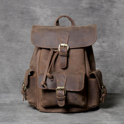 Mochila Pequeña de Cuero Genuino Crazy Horse para Mujer - Estilo Retro - Image 11