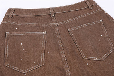 Pantalones Cortos Denim Rotos Hombre Estilo Urbano Pierna Ancha - Image 18