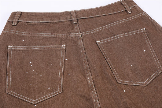 Pantalones Cortos Denim Rotos Hombre Estilo Urbano Pierna Ancha - Image 18