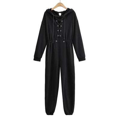 Jumpsuit Deportivo Holgado con Capucha y Cuerda Ajustable - Image 2