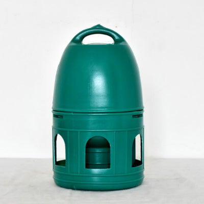 Transparent pet drinker with a light blue base and handle, designed for chickens or small birds. - Image 18