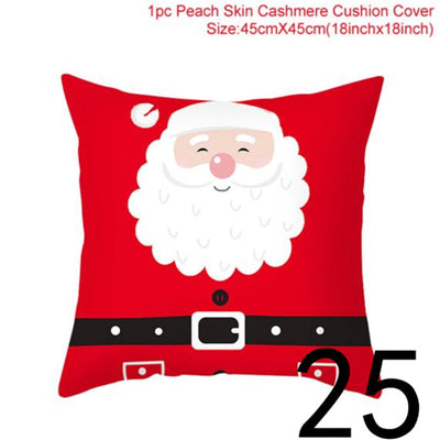 Funda de Almohada Navideña con Estampado Santa para Decoración del Hogar - Image 23