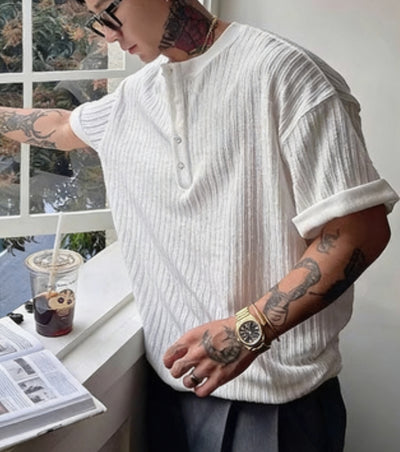 Camisa Slim Fit Cuello en V para Hombre - Image 2
