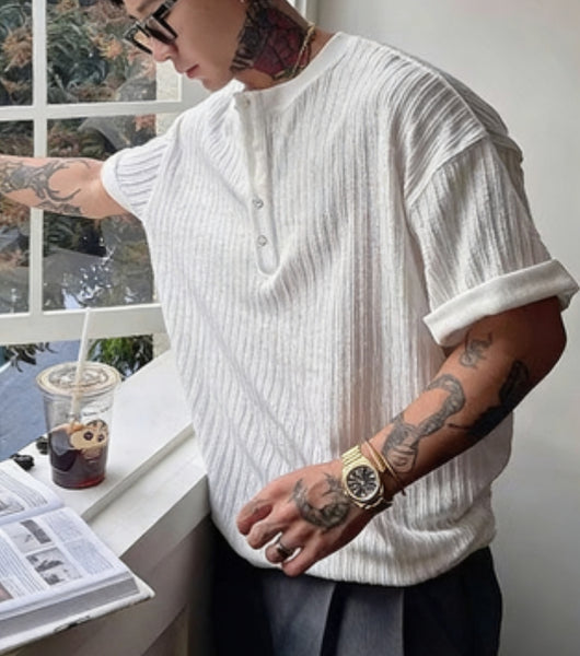 Camisa Slim Fit Cuello en V para Hombre - Image 2