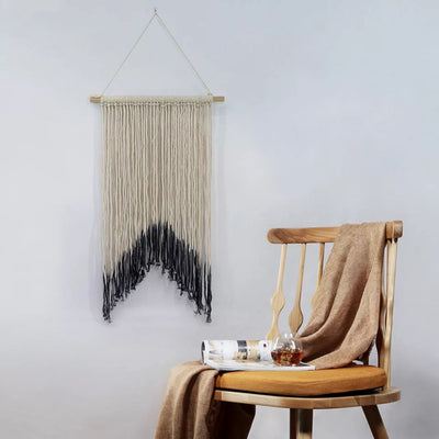 Tapiz Bohemio de Algodón Puro Tejido a Mano con Joyería Decorativa