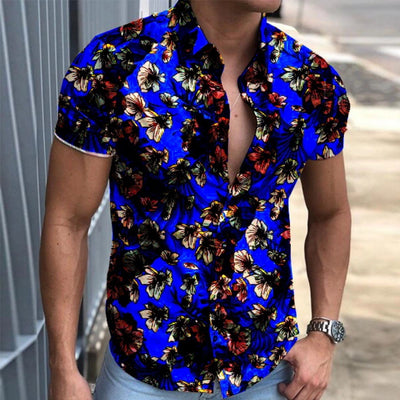 Camisa Floral Casual para Hombre - Manga Corta - Image 3