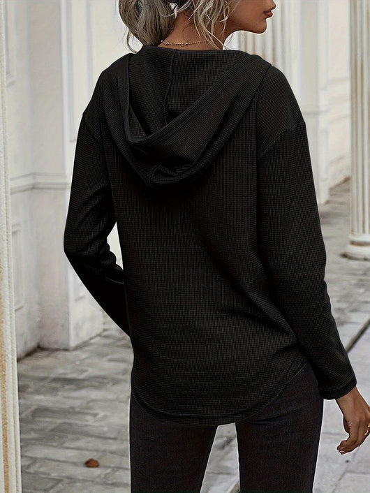 Sudadera Plus Size con Cuello V y Cordones Ajustables para Mujer - Image 12