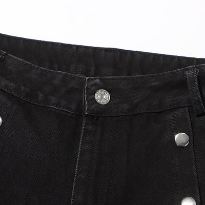 Jeans Talle Alto Irregular con Botones Desmontables - Image 45