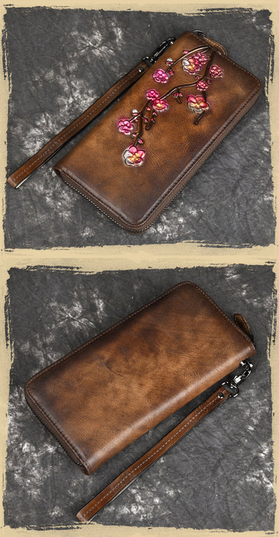 Billetera de Cuero Grabado con Múltiples Compartimentos para Tarjetas - Bolso de Mano para Mujer - Image 14