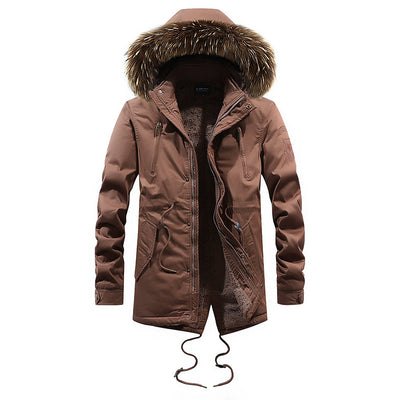 Abrigo de Algodón para Hombre con Cuello de Piel Sintética - Image 6