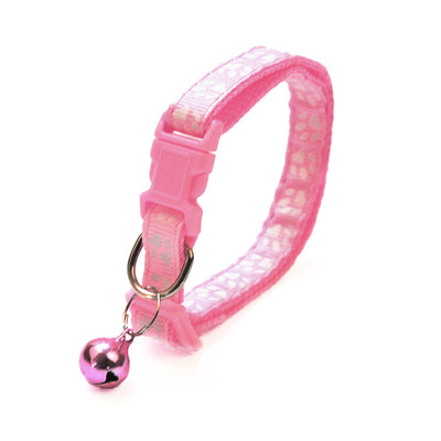 Collar para Cachorro con Cascabel y Estampado de Patitas en Colores Sólidos - Image 14