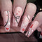 Uñas Postizas Ballet Medianas - Diseño Navideño Elegante y Puro