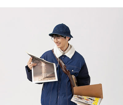 Abrigo Denim Acolchado Retro Americano para Hombre - Image 23