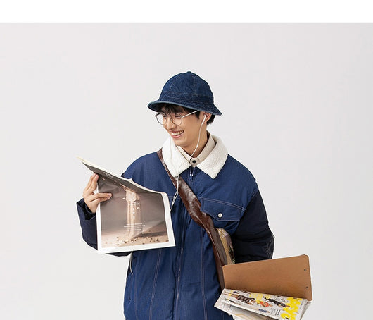 Abrigo Denim Acolchado Retro Americano para Hombre - Image 23