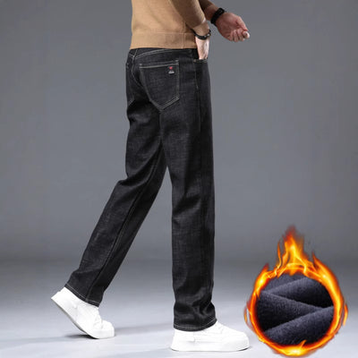 Pantalones Vaqueros Gruesos Forrados en Fleece para Hombre Talla Grande - Image 3