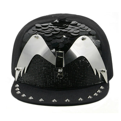 Gorra Harajuku Estilo Europeo Americano con Calavera y Remaches Cruzados - Image 2