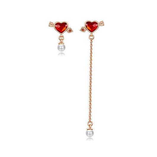 Aretes de Perla Cupido - Diseño de Flecha del Amor para Mujer - Image 2