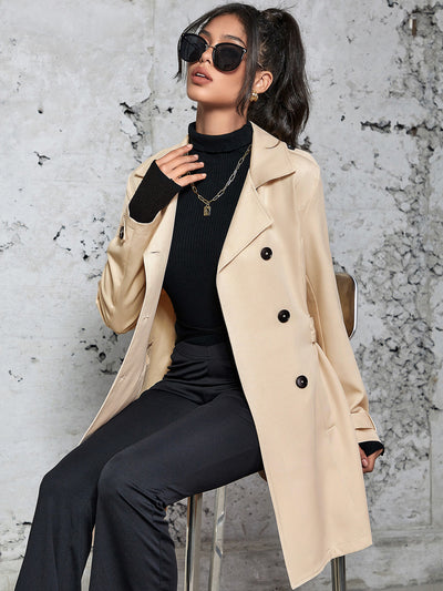 Abrigo Tipo Trench Coat Británico Largo para Mujer - Image 3