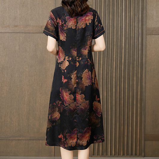 Cheongsam de Seda Mulberry Satinado - Estilo Occidental Moderno para Mujer - Image 3
