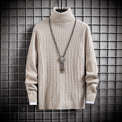 Suéter Cuello Alto Ajustado de Color Sólido para Invierno - Image 11