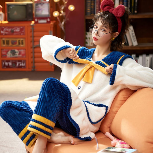 Pijama Coreano Grueso y Suave de Franela para Casa - Image 42
