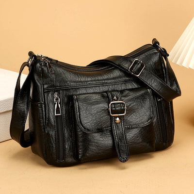 Bolsa Mensajero de Cuero Auténtico Retro Gran Capacidad - Image 6