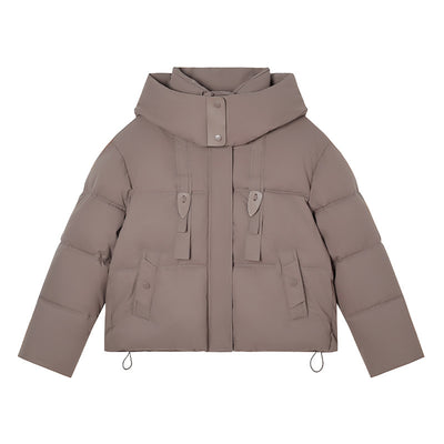 Chaqueta Corta Acolchada con Capucha para Mujer - Image 5