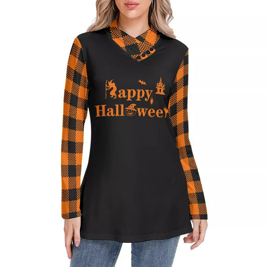 Blusa Térmica Escocesa Cuello Alto Manga Larga Ajustada para Mujer - Image 3