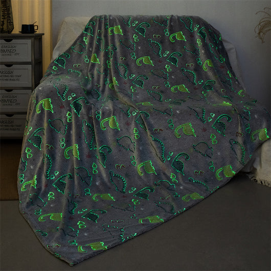 Manta Franela Dinosaurio Luminosa Otoño Invierno - Coral Suave - Image 12