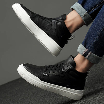 Tenis Altos de Cuero Coreanos para Hombre - Estilo Urbano Deportivo - Image 12