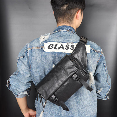 Bolso Casual de Cuero Curtido al Vegetal para Hombre - Image 6