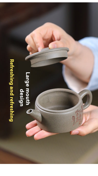 Tetera Artesanal de Barro Púrpura con Boca Ancha - Té Premium Hanwa - Image 18