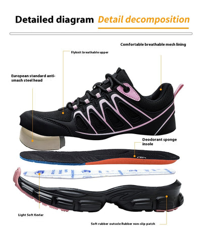 Zapatos de Seguridad Antiaplastamiento y Antipunción para Mujer con Punta de Acero - Image 14