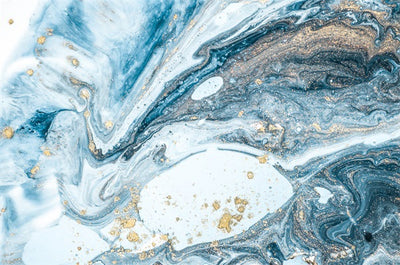Tapete Abstracto Nórdico Azul Agua Marina con Efecto Mármol - Image 4