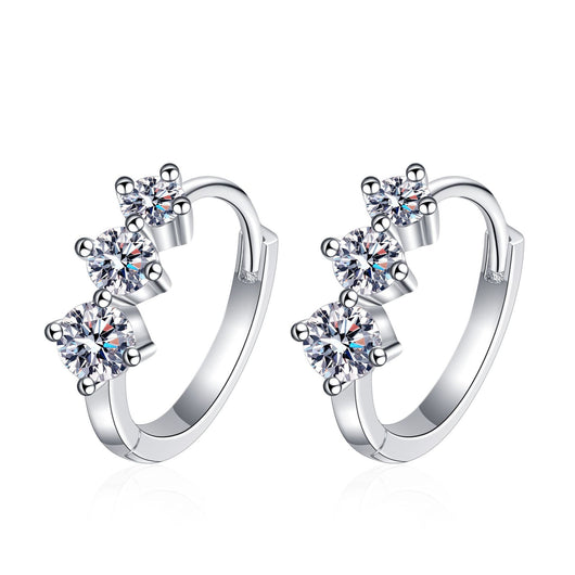 Aretes de Plata Esterlina 925 con Moissanita - Diseño Elegante Chapado en Platino - Image 5