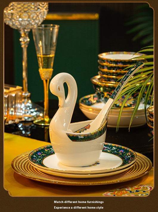 Juego de Vajilla de Porcelana Esmaltada Estilo Hogar - Image 12