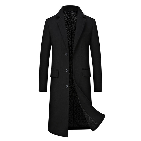 Abrigo Largo Casual de Algodón para Hombre Talla Plus
