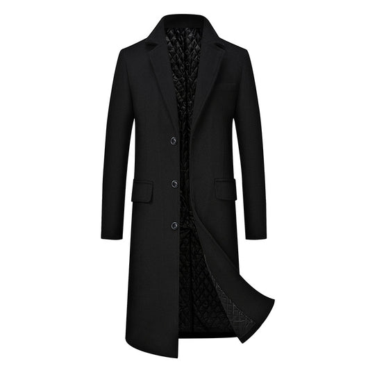 Abrigo Largo Casual de Algodón para Hombre Talla Plus - Image 2