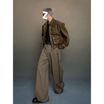 Chaqueta de Cuero Estilo Coreano con Diseño de Corte Moderno - Image 7