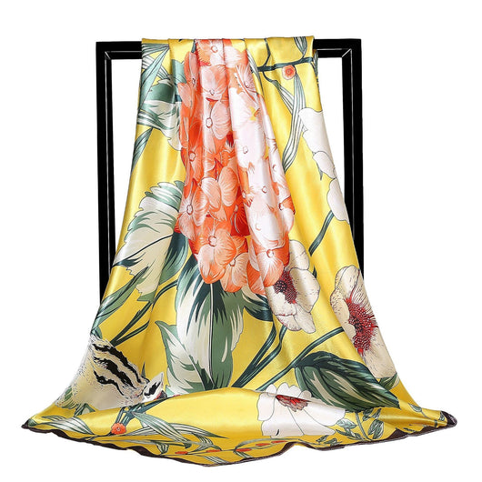 Pañoleta Cuadrada de Seda Simulada - Accesorio Versátil para Cualquier Estilo - Image 5