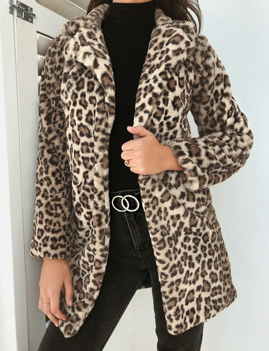 Cardigan con Solapa de Felpa Ajustado - Image 8
