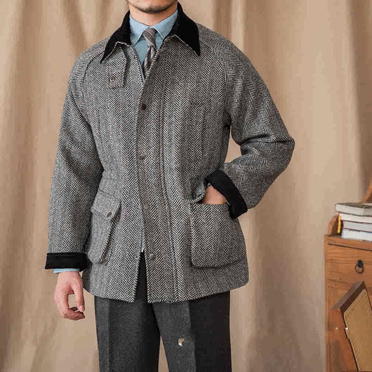 Chaqueta Retro de Lana Espiga Pesada y Cálida - Image 11