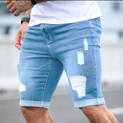 Shorts Denim Azul Verano con Diseño Multi-Perforado - Image 2